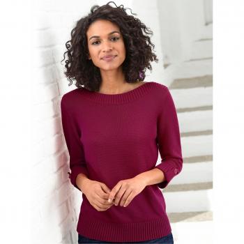 Melierter 3/4 Arm-Pullover für Damen
