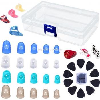 Púas de dedo medianas para guitarra, caja de almacenamiento incluida (38 piezas)