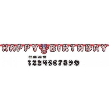 Bannière d'anniversaire Minnie Mouse en lettres