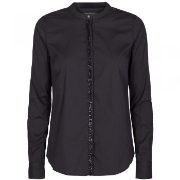 Mos Mosh Damen Bluse Maggie Shine Schwarz Elegant