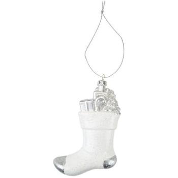 Elegant White Sleigh Bell Stocking – 13.5 cm