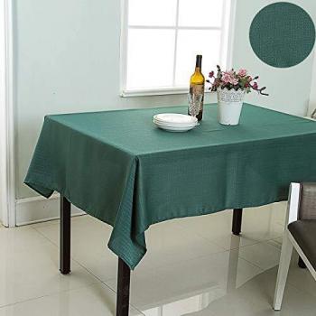 Nappe de Table 140x240cm effet tissé uni Vert