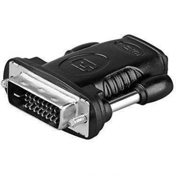 68482 cambiador de género para cable HDMI 19pin F DVI-D 24+1pin M Negro, Adaptador