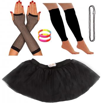 Neon Tutu Skirt with Leg Warmers and Wrist Beads