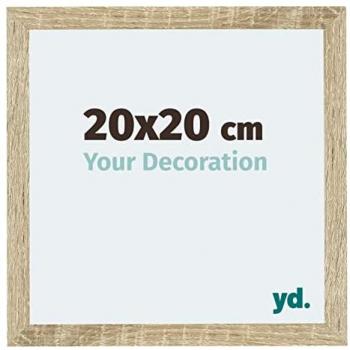 Cadre Décor 20x20 cm – MDF + Verre Acrylique – Anti-Reflet – Finition Chêne Sonoma – Excellente Qualité