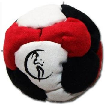 PRO Footbag AKA Hacky Sack Freestyle, 6 Panneaux (Blanc/Noir/Rouge)