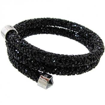 Brazalete Doble de Cristales Negros