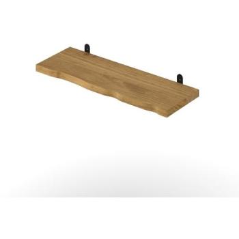 Chunky Pine Live Edge Shelf – 60cm Wide, 2.5cm Thick, “L” Metal Bracket Set – Small Size