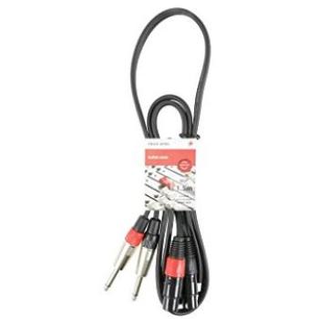 Dual XLR Female to Dual 6.3 mm Jack Plugs Patch Cord – 1.5 m