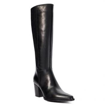 Schwarze Dune London Silah Smart Western Kniehohe Stiefel für Damen