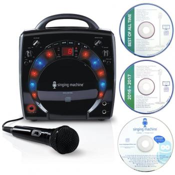 Singing Machine Portable CD +G Karaoke Machine with Disco Lights 