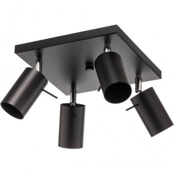 Punto Luminoso Nero Quadri 4 Spot