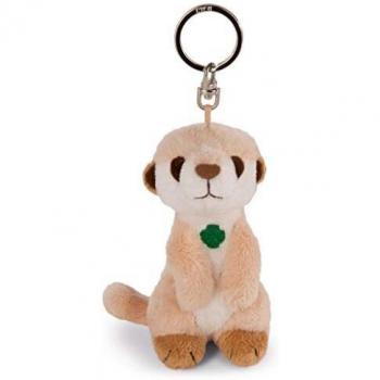 NICI Erdmännchen Schlüsselanhänger mit Kleeblatt, 10 cm