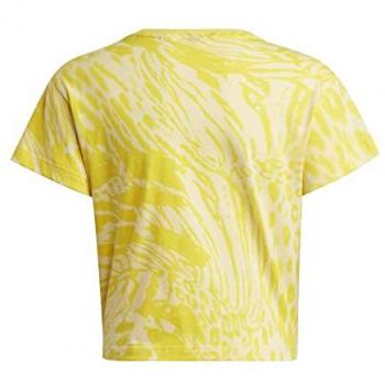 Adidas Future Icons Hybrid Animal Print T-shirt Yellow 9-10 Years male