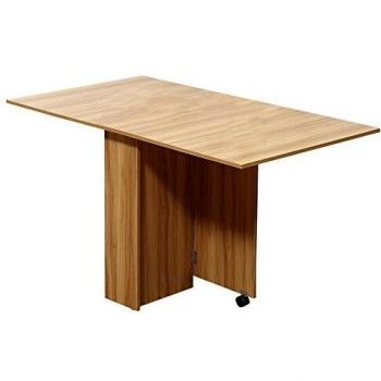 Table pliable mobile 140L x 80l x 74H cm coloris chêne Homcom 833-413