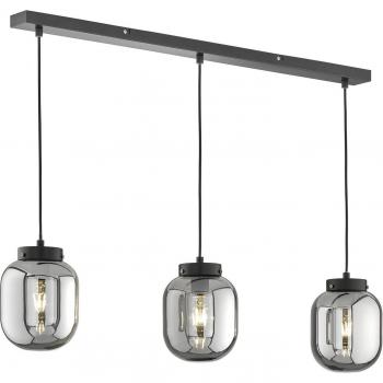 Lampe de salon 3×Verre fumé Fischer-Honsel