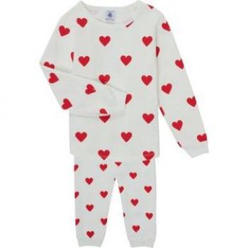 Mädchen Schlafanzug Herzen Weiß Petit Bateau