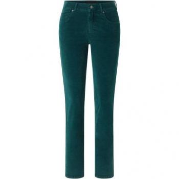 Smaragdfarbene Cici Straight-Jeans
