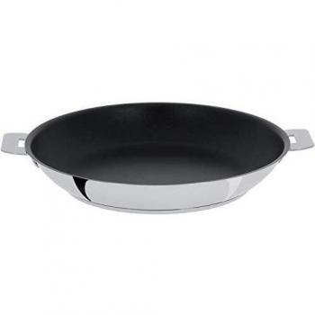 Poêle mutine sans manche de 30 cm avec revêtement anti-adhérent en inox Cristel P30QE