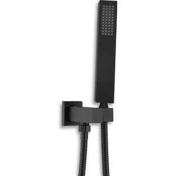 Black Brass Wall-Mounted Bath Shower Set
