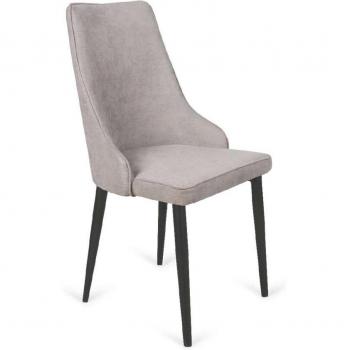 Paquete de 4 sillas Imperial Beige con base metálica negra
