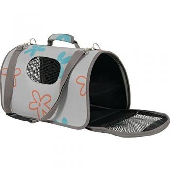 Transportadora para Animais Flower Cinza 21x36x24cm