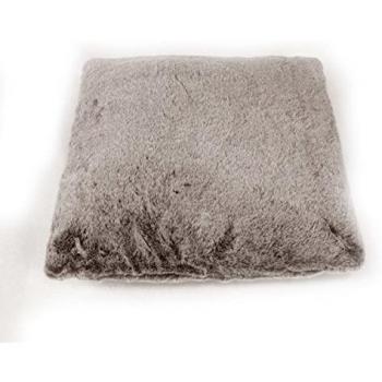 Coussin Effet Fourrure Doux Taupe 45x45 cm