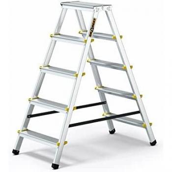 Aluminium Haushaltsleiter 2x5 Stufen in Silber