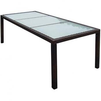 Table à Bords tressés en Poly Rattan VidaXL