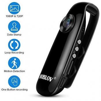 BOBLOV 007 Small Body Cameras, 1080P Full HD Mini Camera Body Wear Camera