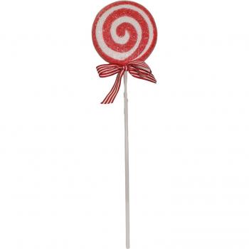 4cm Red and White Spiral Candy Cane Lollipop Christmas Decoration