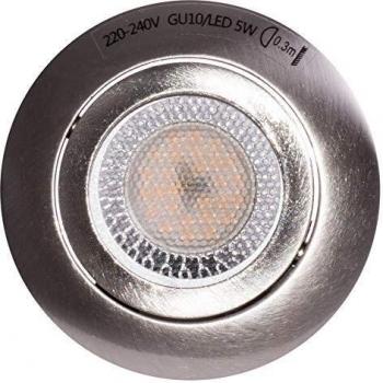 Einbaulampe Silber – Schwenkspot, 5W GU10, warmweißer Licht