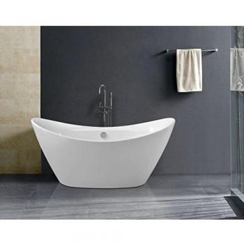IMPEX‑BAD Freistehende Badewanne BW‑IX060, Farbe Weiß