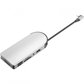 10-in-1 USB C Hub with Ethernet, 3 USB 3.0 Ports, 4K HD Output, SD/TF Card Slots for MacBook Pro/Air