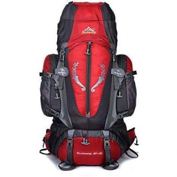 QinWenYan Sac à Dos 80L + 5L Randonnée Camping Waterproof