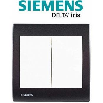 Interrupteur Va et Vient SIEMENS Delta Iris avec Plaque de Base Anthracite