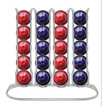 Porta cápsulas Iris 3297-CR, capacidad 40 cápsulas, acero cromado