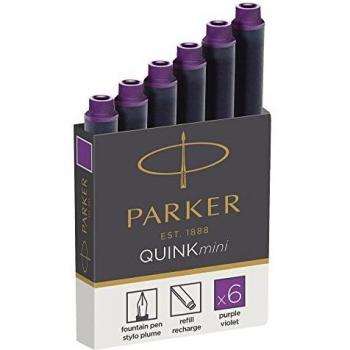 Parker Short‑Tintenpatronen – Lila Quink, 6‑Pack für Füllfederhalter