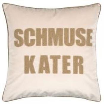 Schmusekater Kissenhülle mit Schriftzug – PAD Home Design, Sand, 45x45 cm