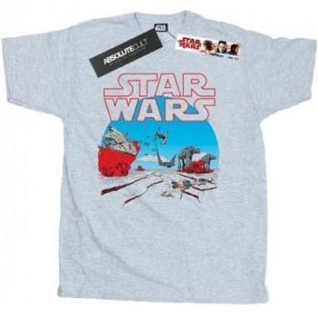 T-shirt homme Star Wars La Dernière Jedi scène d'action gris