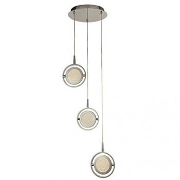 Anello di Luce Pendente Gyroscope con 3 LED e Cristallo Sabbia