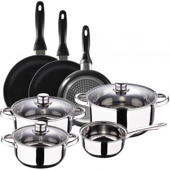 Batería de cocina San Ignacio 7 piezas y 3 sartenes