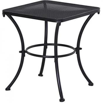 Patio Bistro Table, 45cm Square, Matte Black Metal