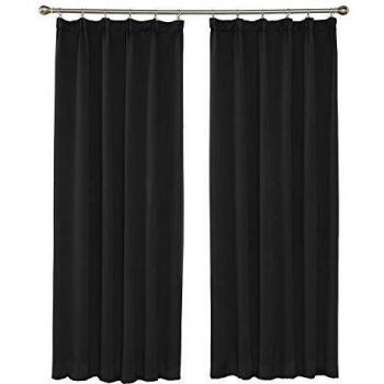 UMI Kids’ Black Heat‑Shielding Curtains, 140x240cm, Double Panel