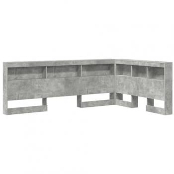Vidaxl tête de lit avec rangements gris béton 120 cm bois d’ingénierie