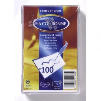 Coffret de 100 cartes de visite 82 x 128 mm Papier Bristol blanc 210 g