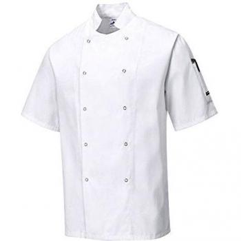 Portwest Cumbria Chefs Short Sleeve Jacket White XL