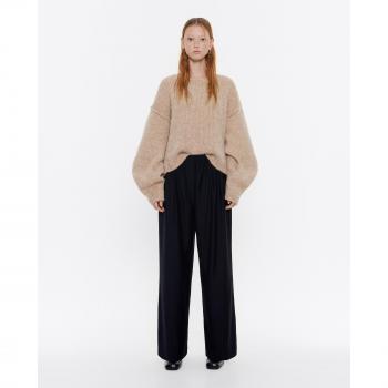 Pantalón jogger negro de lana fría con cintura elástica Bimba y Lola