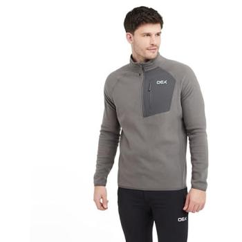 OEX Men’s Braewick Half‑Zip Fleece, Grey (L)