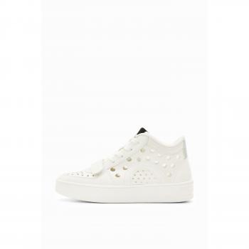 Desigual Sneakers Mujer Alto Agujero Blanco
